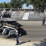 Mobile Bleachers at "Every 15 Minutes" re-enactment